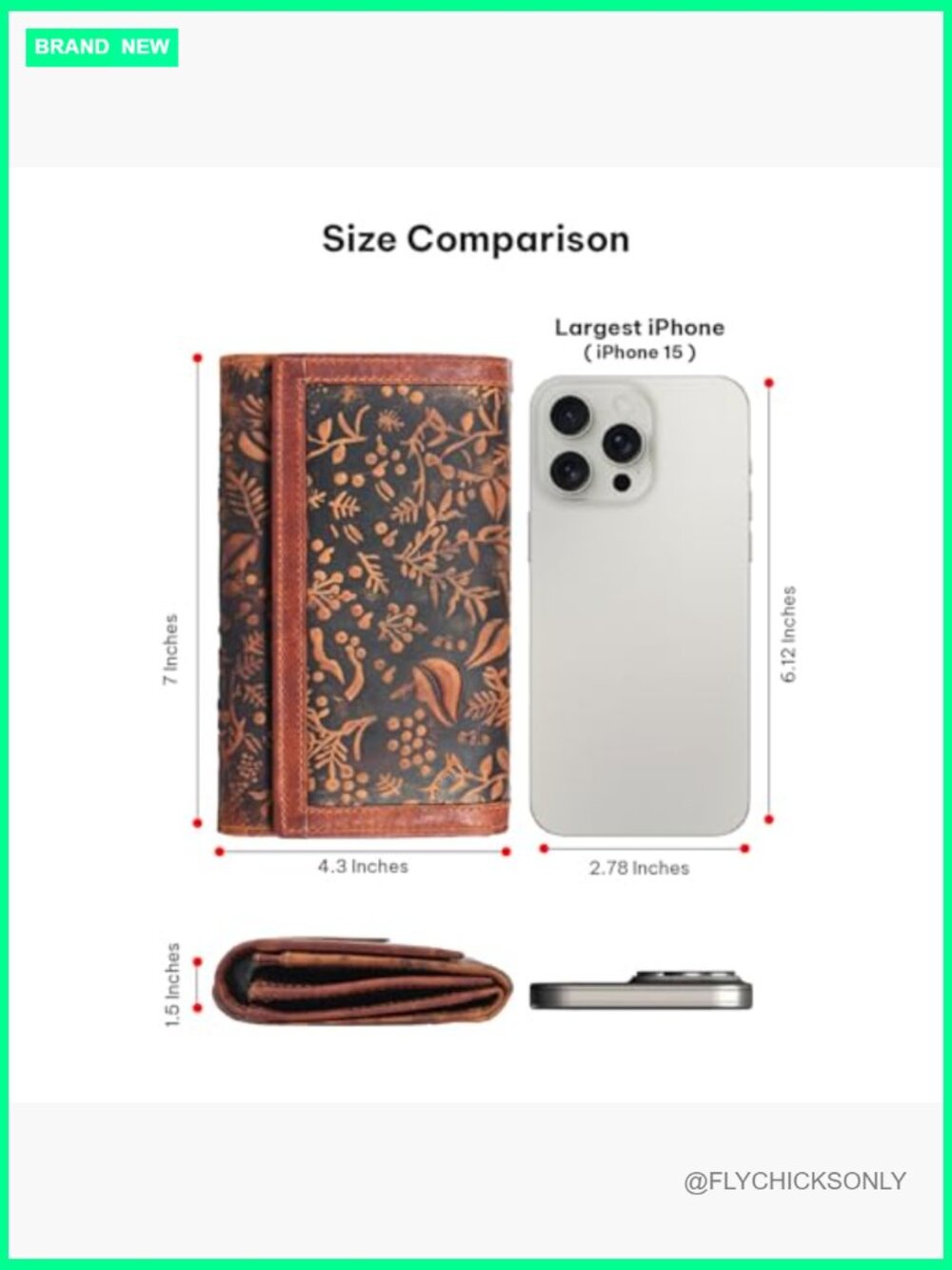 RFID Blocking Leather Wallet - Clutch with Card Slots - Genuine Leather - Picture 3 of 6